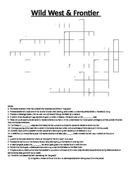 american frontier crossword