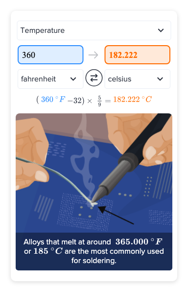 360 fahrenheit in celsius