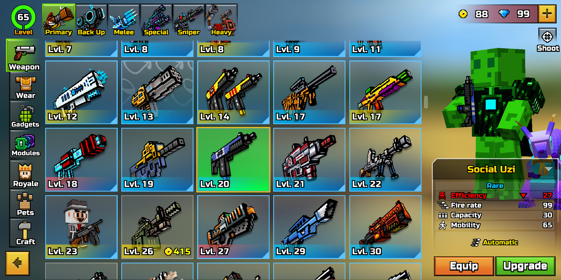 best weapons pixel gun 3d