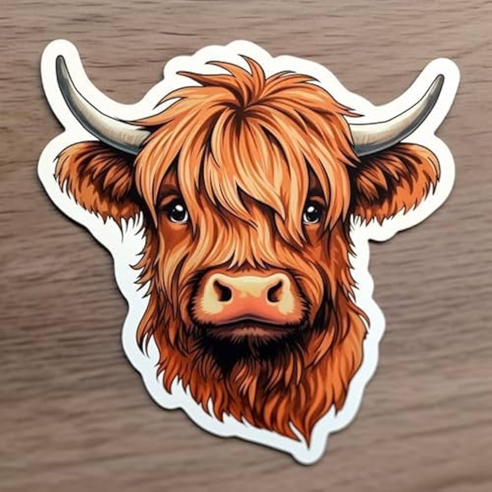 highland cow stickers