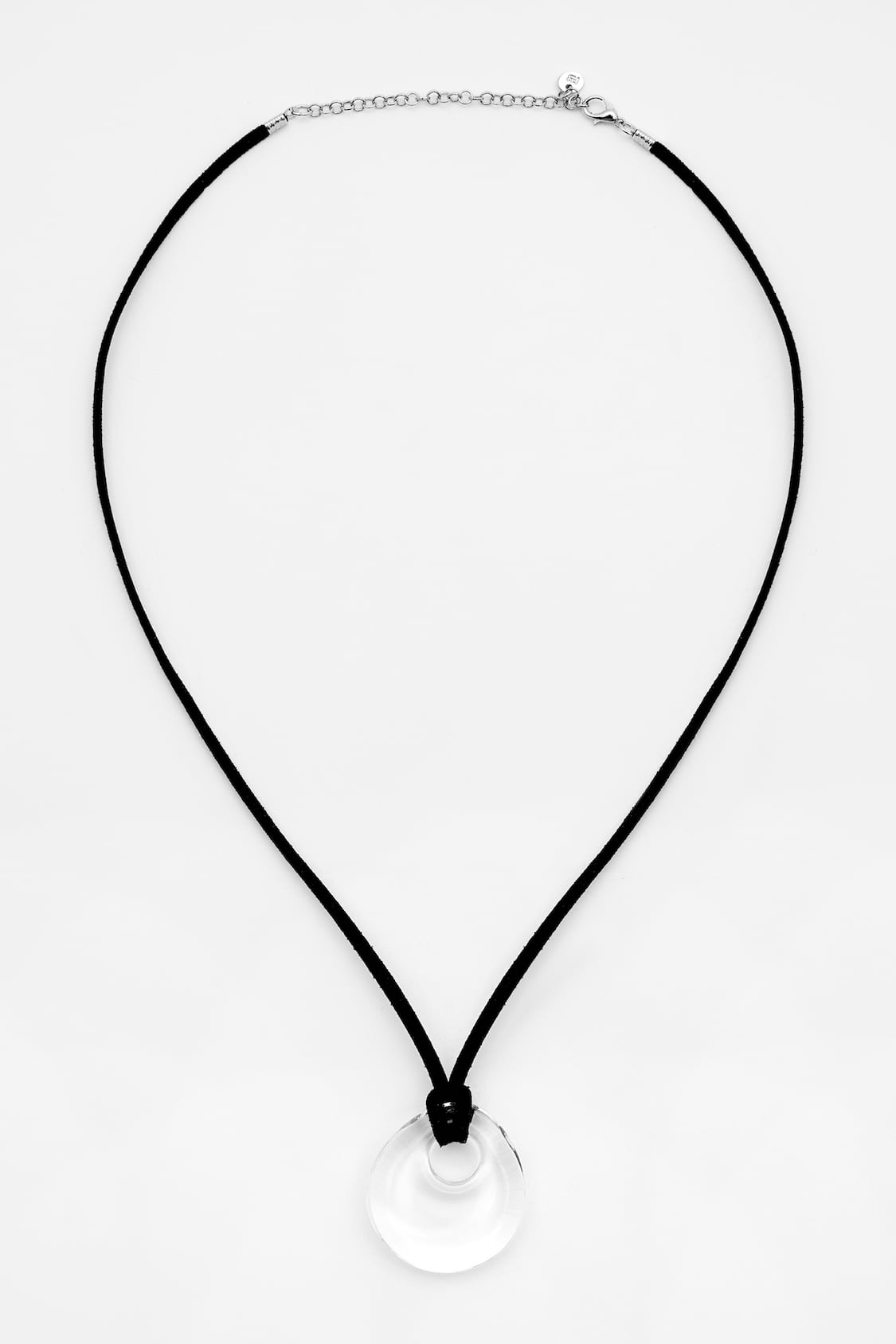 black cord necklace with pendant