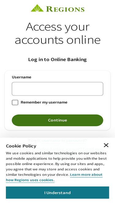 regions online banking