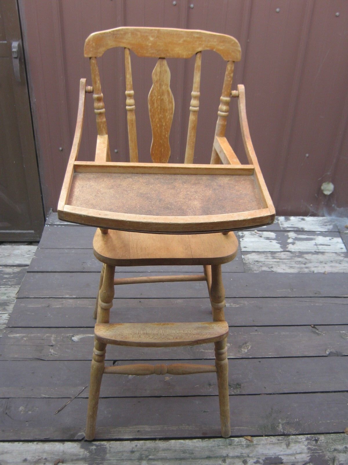 wooden antique high chair