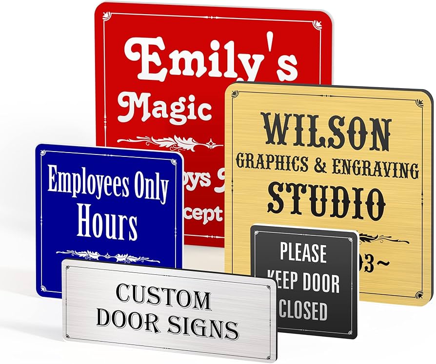 engraved office door signs