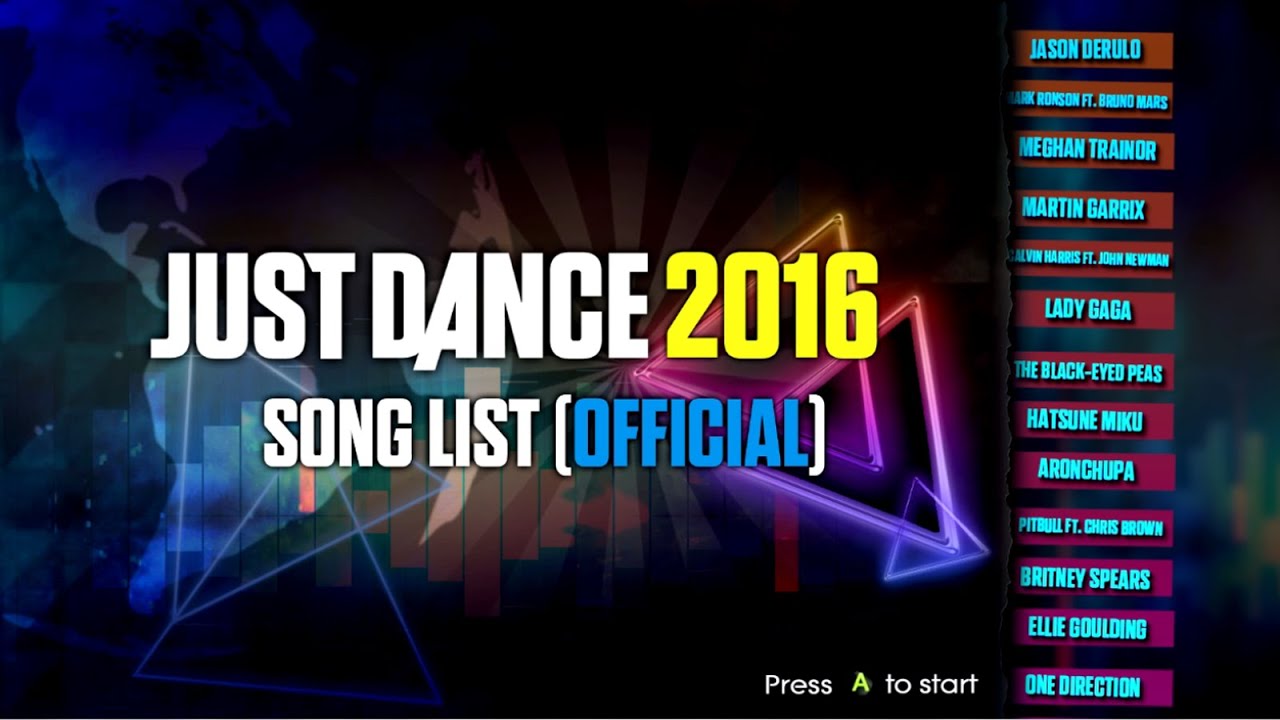 just dance 2016 tracklist