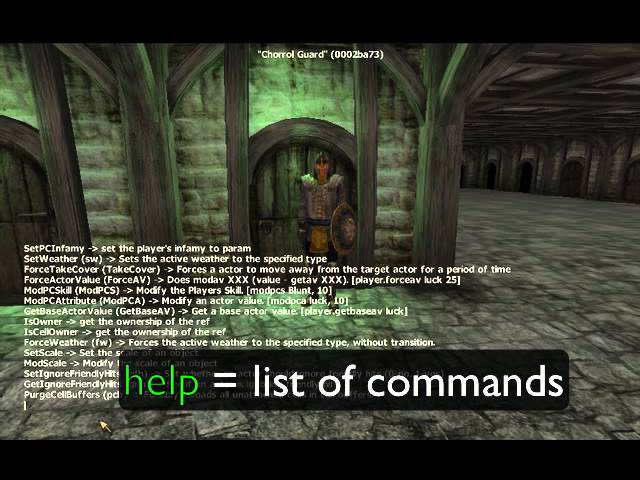 elder scrolls oblivion console commands