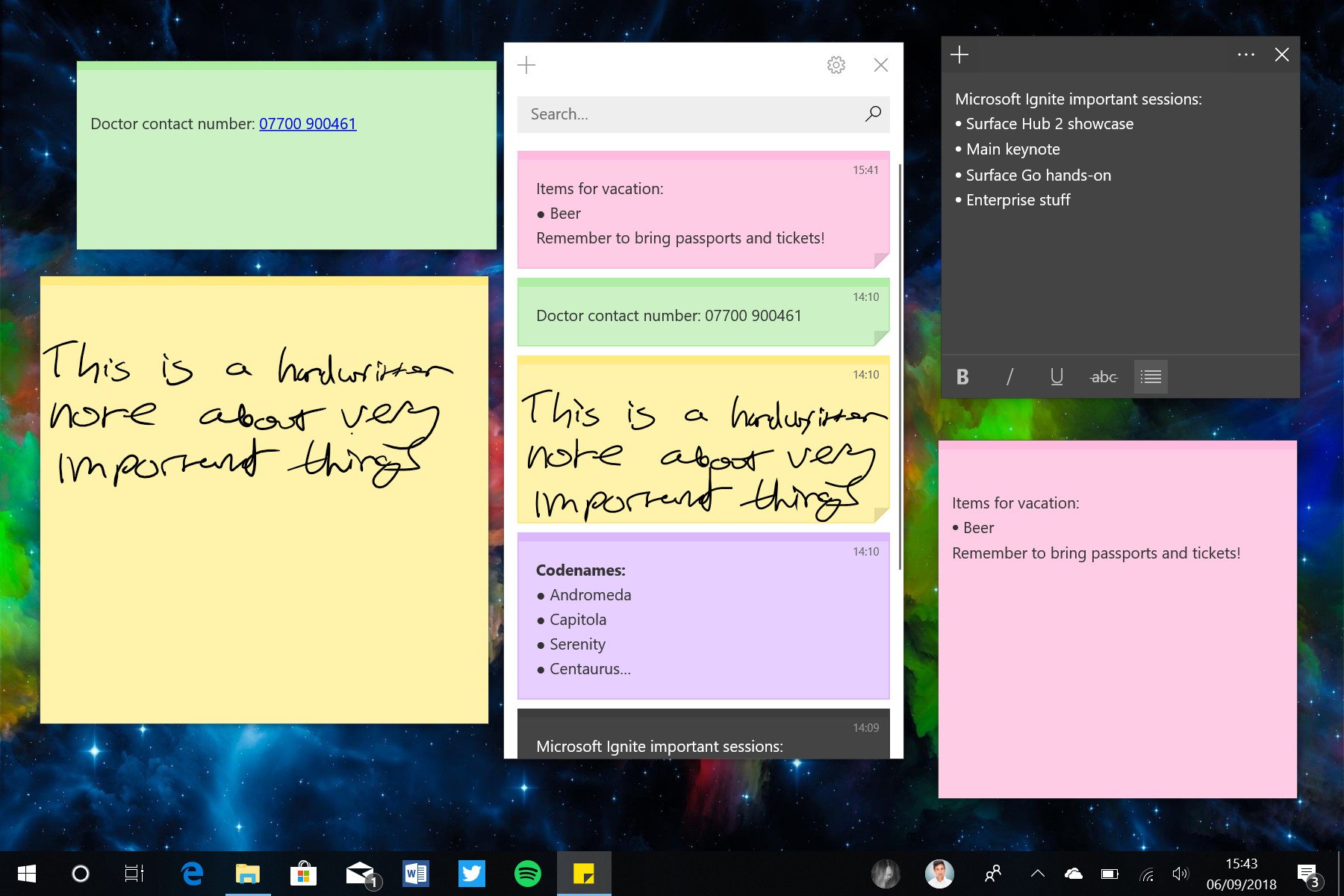 sticky notes microsoft