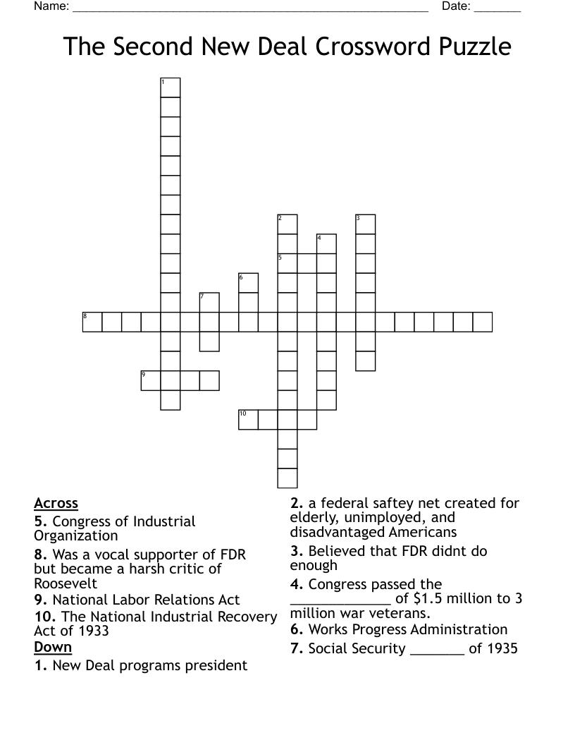 new deal era org crossword