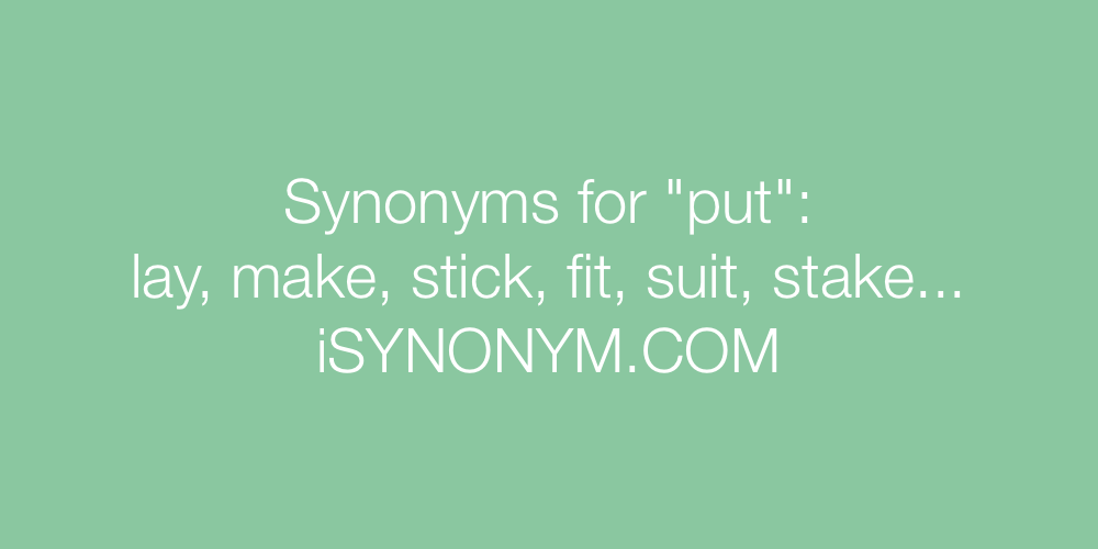 synonyms to put