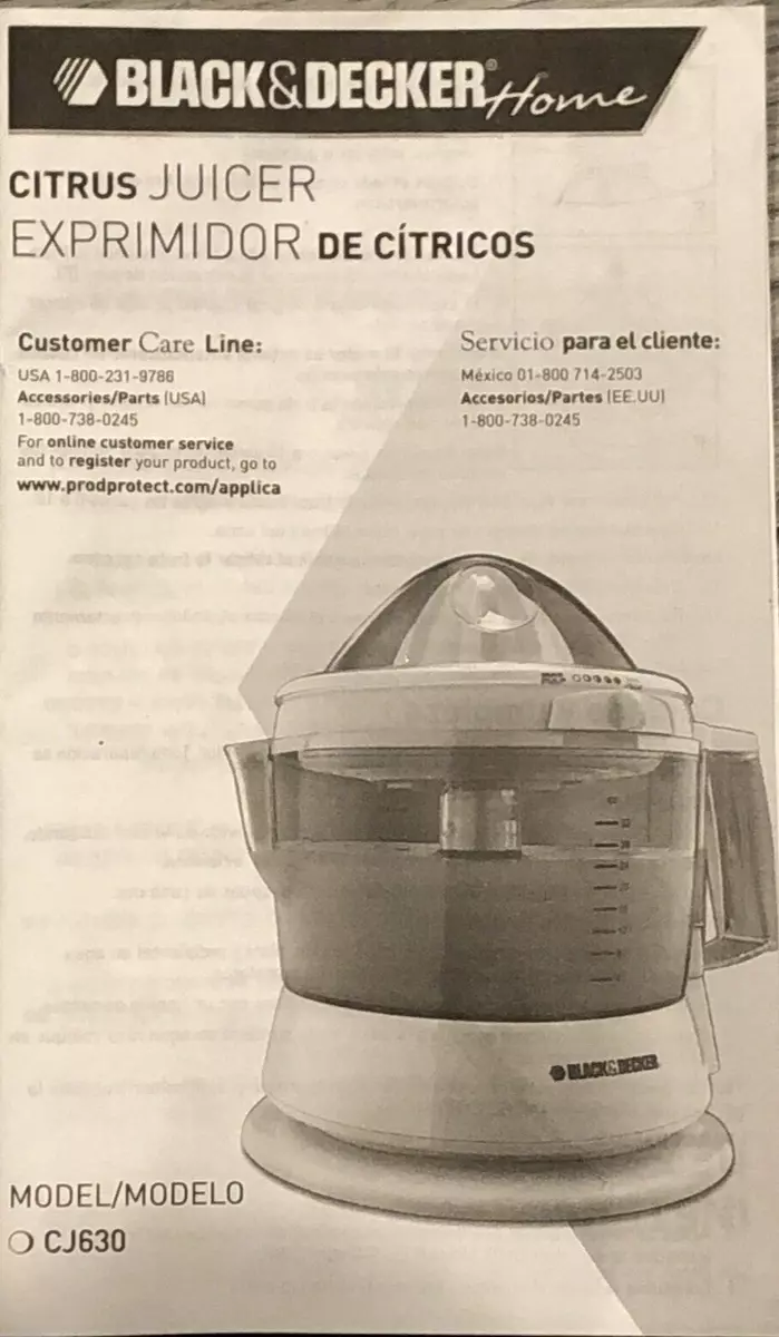 black and decker juicer manual