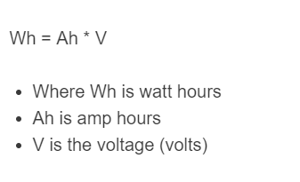 convert amp hours to watt hours