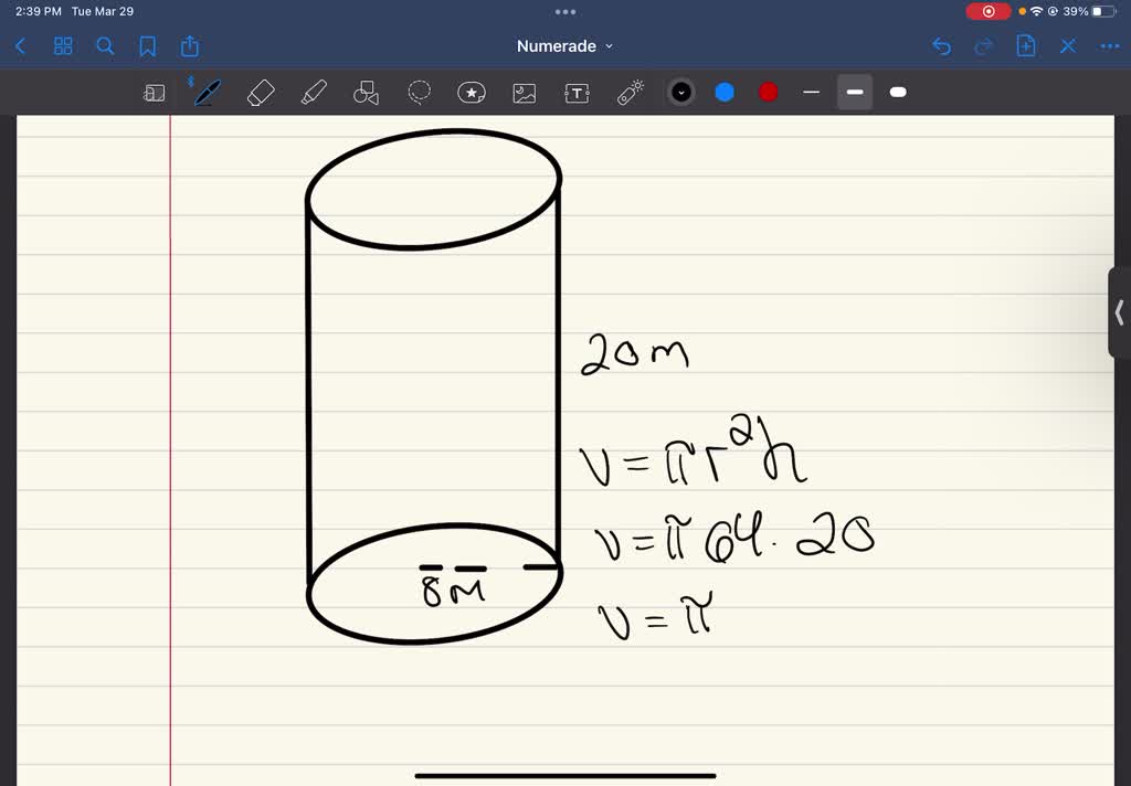 volume of a cylinder in cubic meters