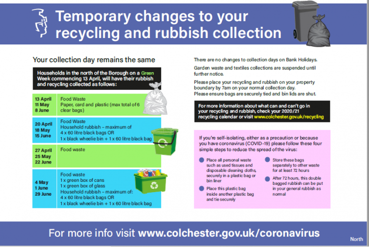 recycling calendar colchester 2023