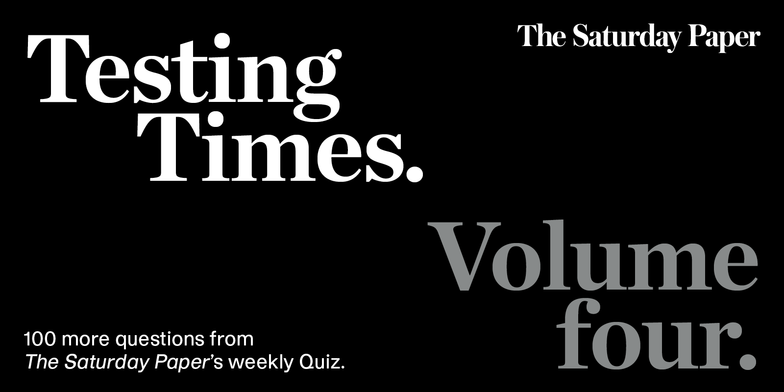 the saturday paper quiz