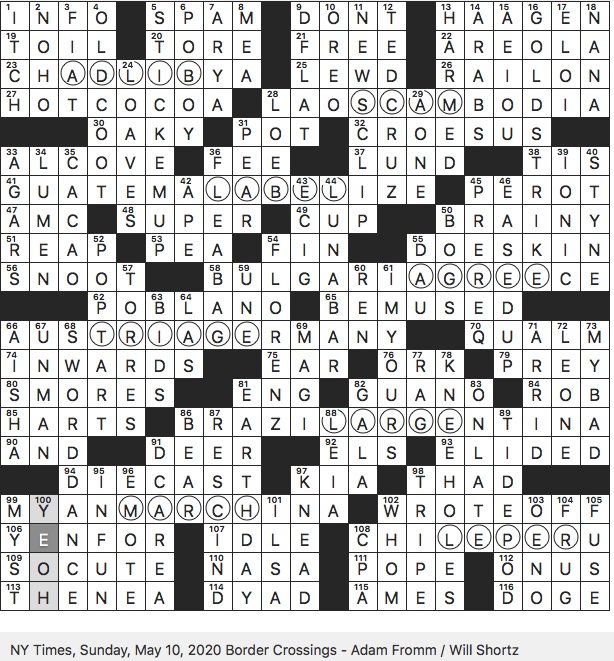 created silly internet content nyt crossword