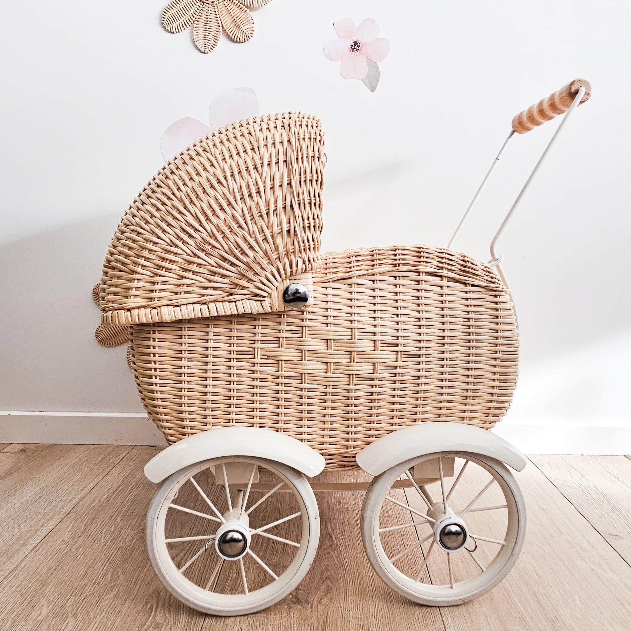 wicker doll pram