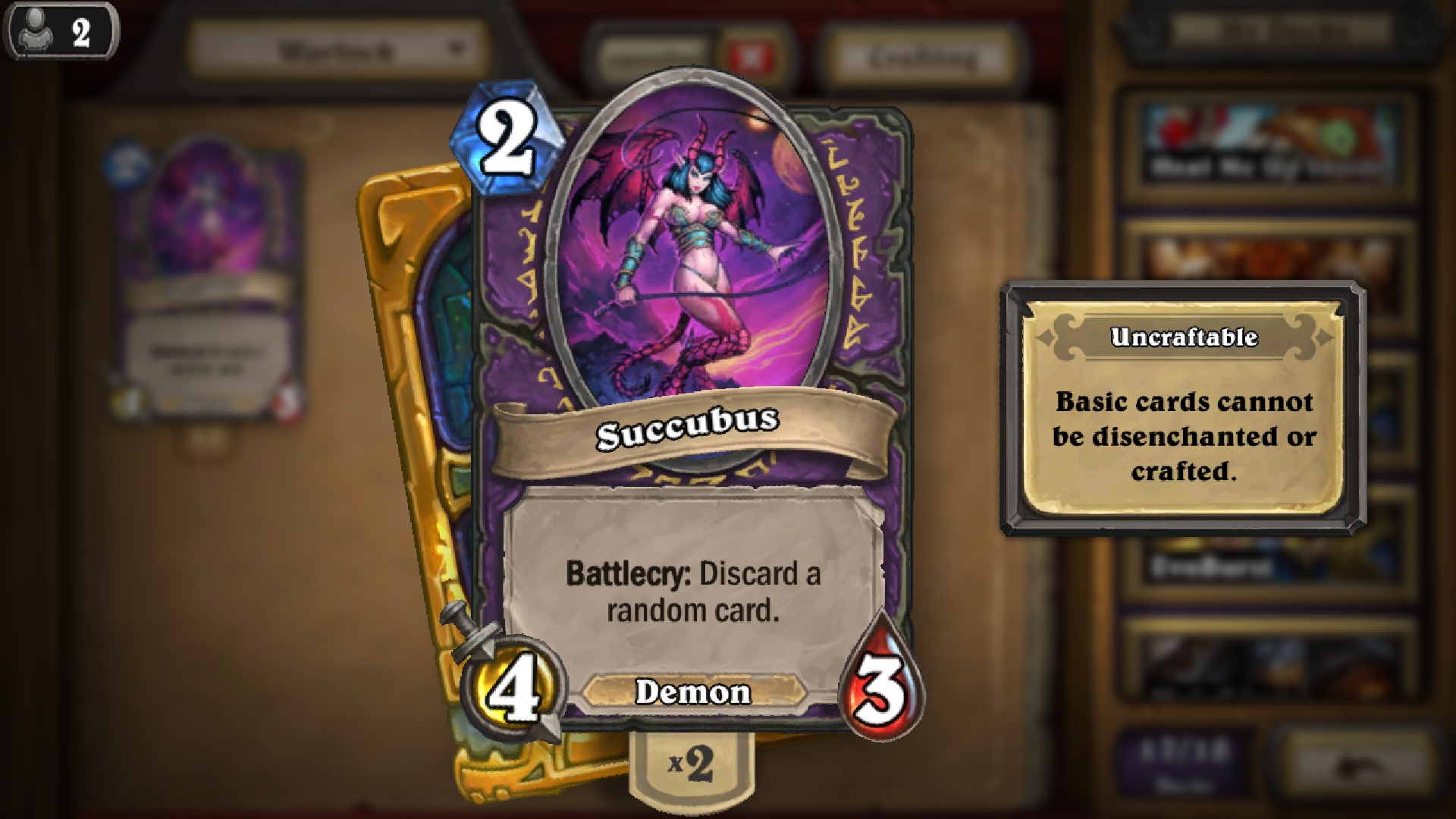 succubus hearthstone