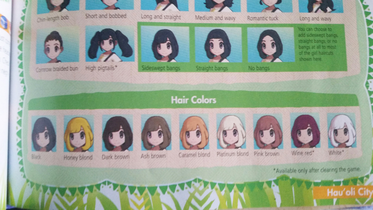 hair color pokemon sun