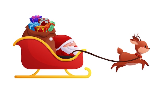 santa on a sleigh clipart