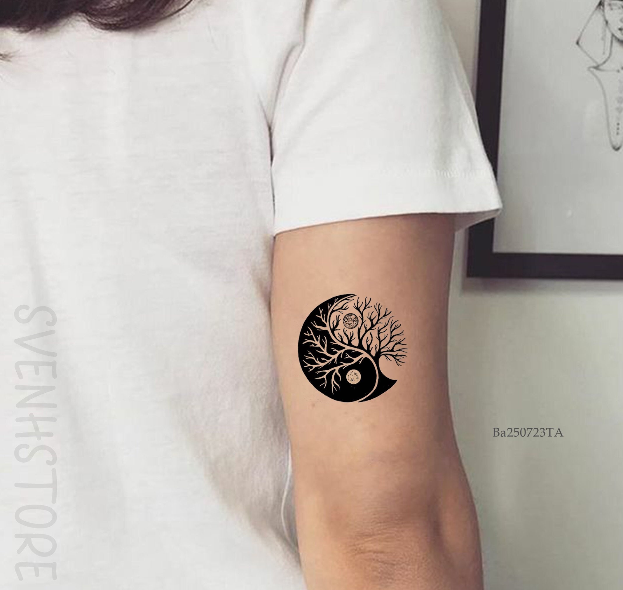 yin yang sol y luna tatuaje