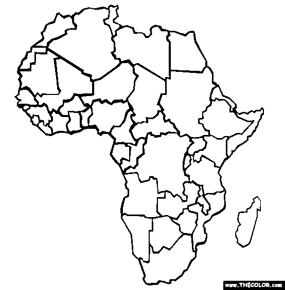 africa map coloring page