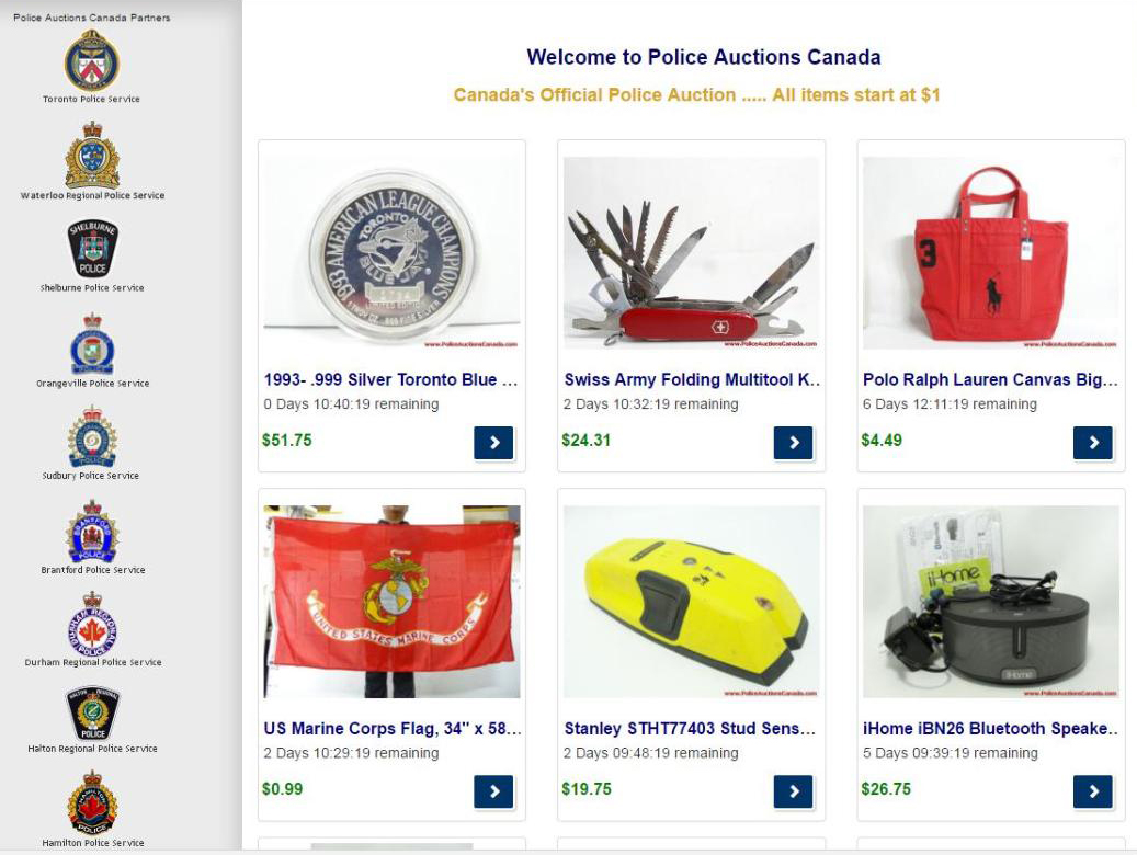 police auctions canada photos