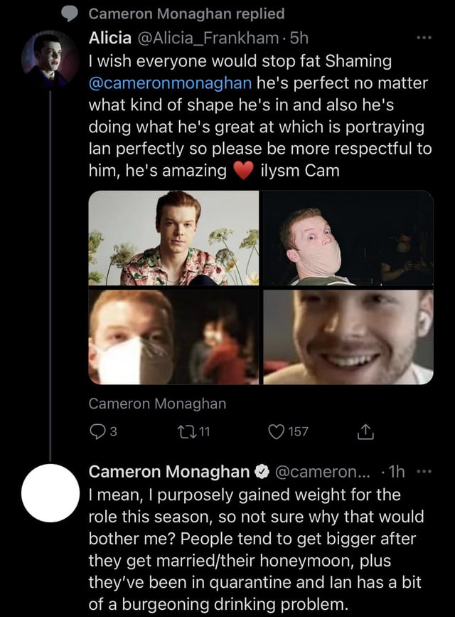 cameron monaghan weight