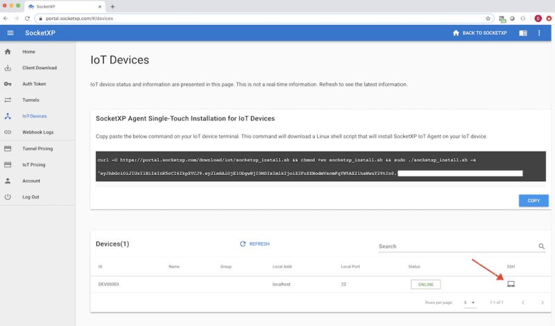 iot ssh over ssh