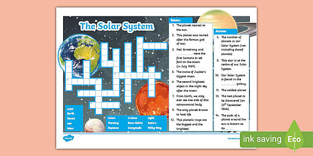 centre of the solar system crossword clue