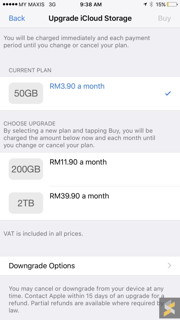 icloud photos prices