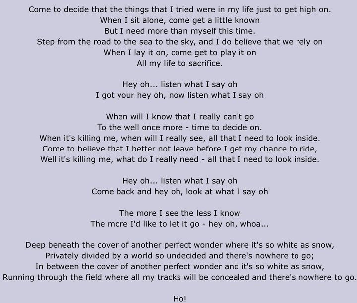 red hot chili peppers hey oh lyrics