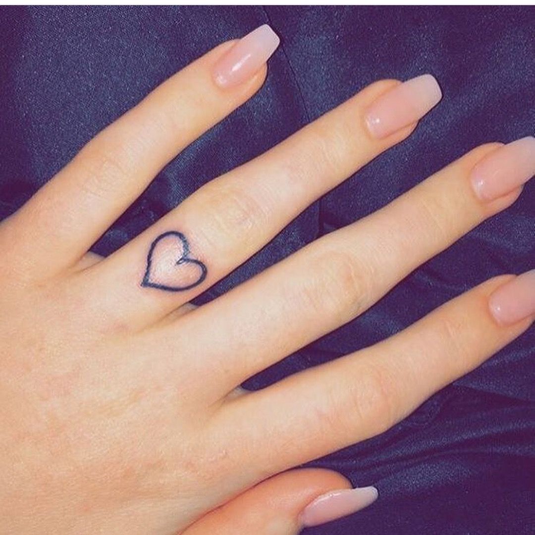 love heart tattoo finger