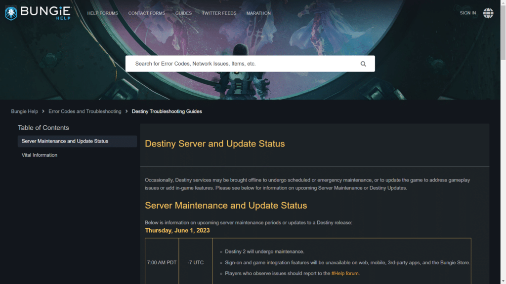 destiny 2 server status twitter