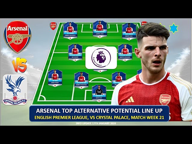 arsenal vs crystal palace f.c. lineups