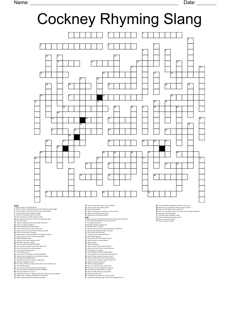 trouble slang crossword clue