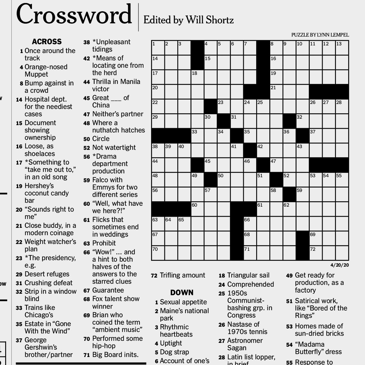 ny times crossword puzzle today