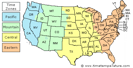 central time zone usa now