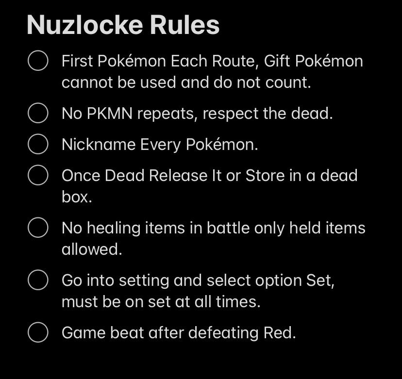 pokemon nuzlocke rules