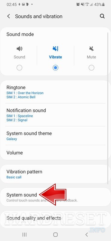 how to turn off vibration in samsung a70