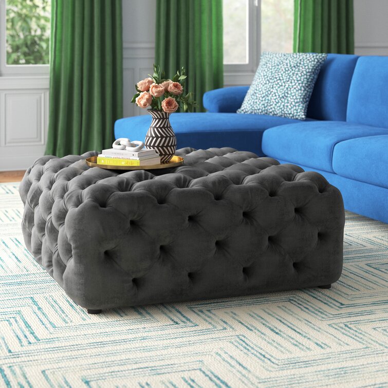 velvet tufted ottoman