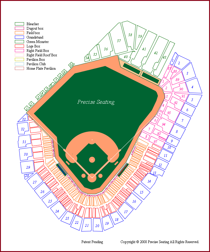 fenway park seating chart