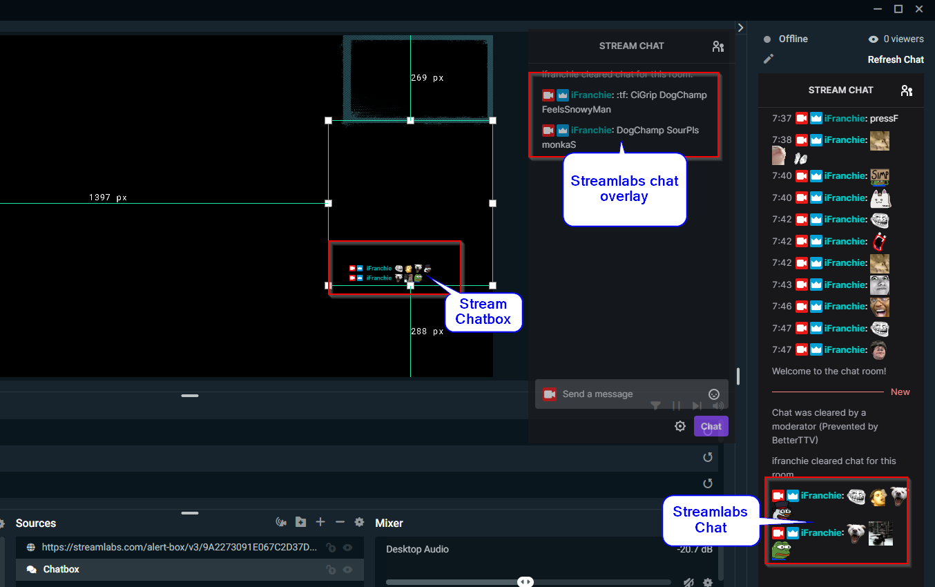 streamlabs chat not working