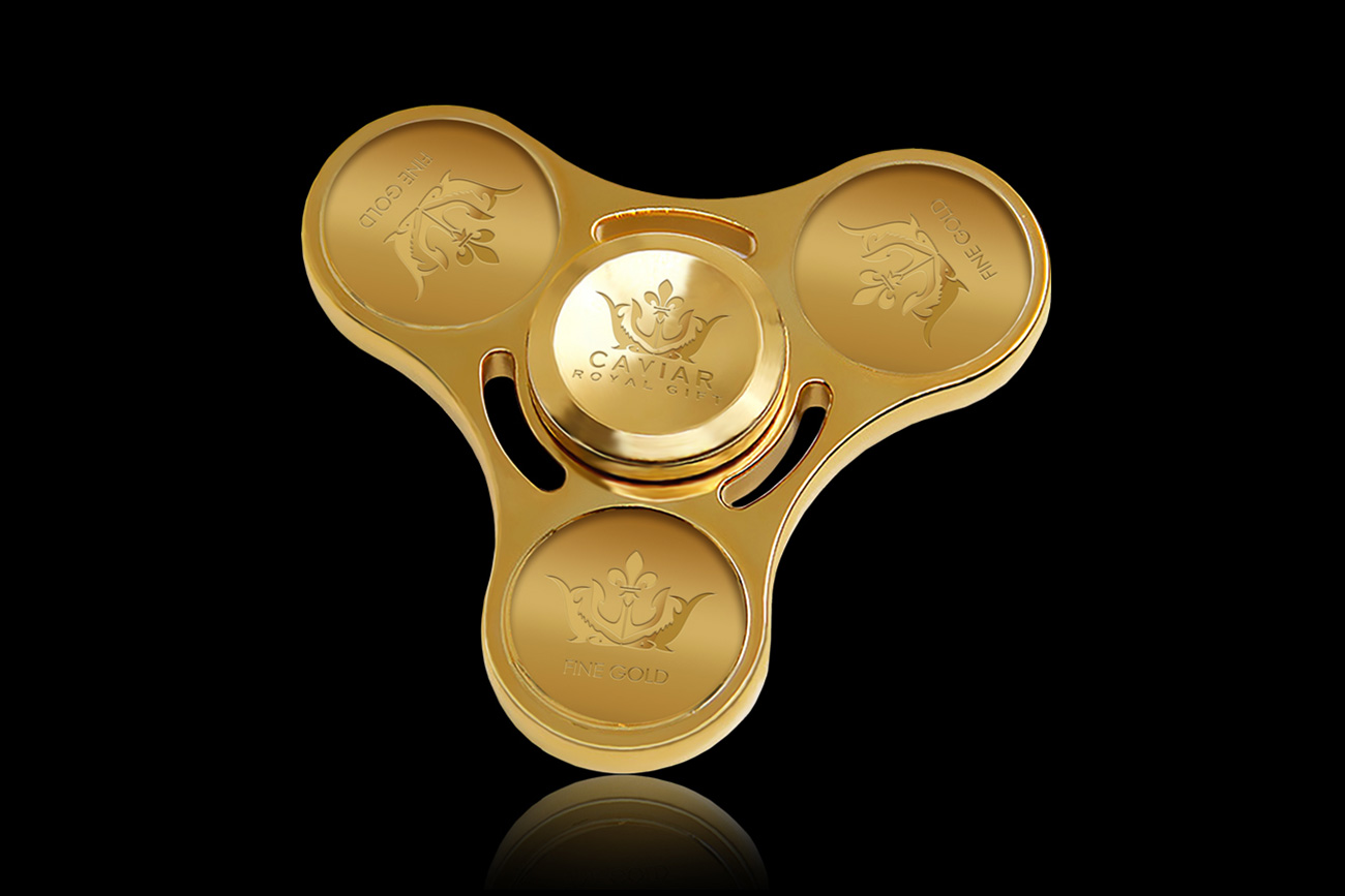 gold fidget spinner with diamonds