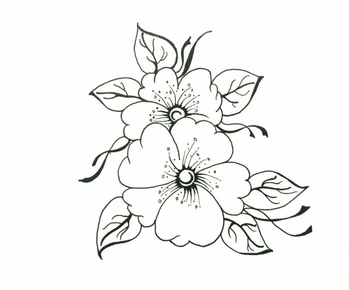 dibujo de flores faciles