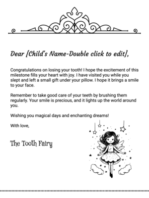 printable tooth fairy letter pdf