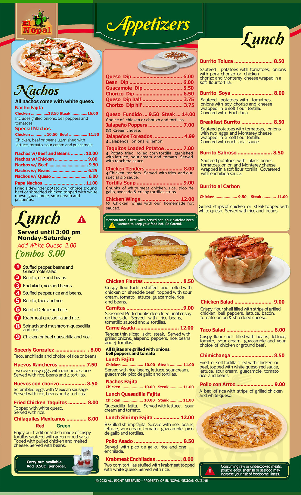 el nopal menu near me