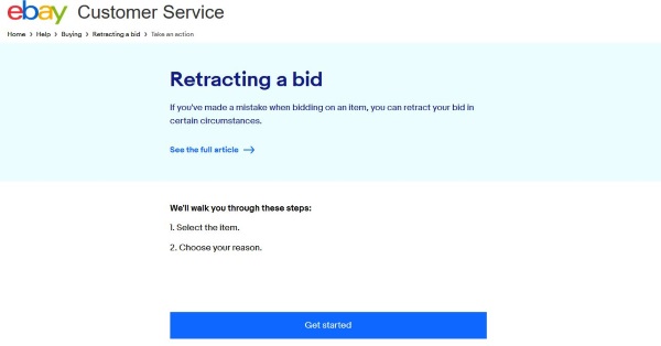 can you withdraw a bid from ebay