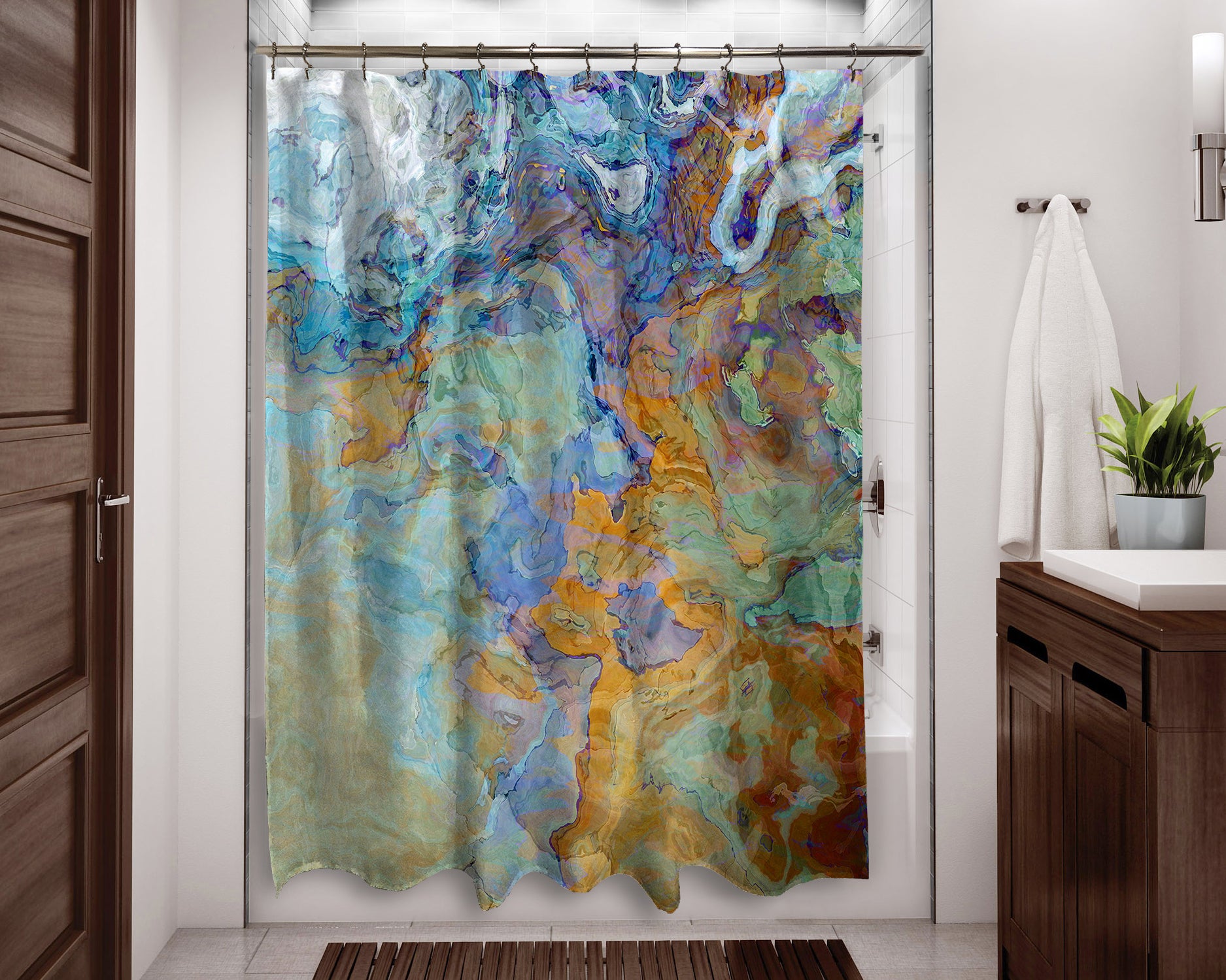 abstract art shower curtain