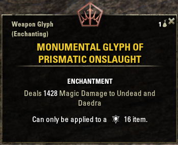 eso prismatic glyph