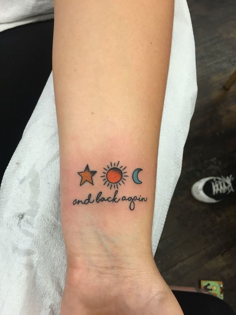 moon sun stars tattoo